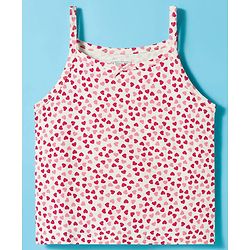 Pine Kids Cotton Lycra knit Sleeveless Slips With Heart Print Pack Of 3 - Colour May Vary