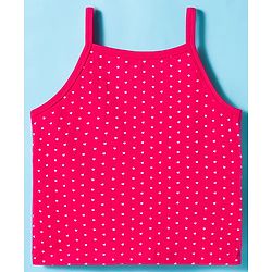 Pine Kids Cotton Lycra knit Sleeveless Slips With Heart Print Pack Of 3 - Colour May Vary