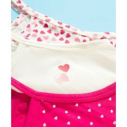 Pine Kids Cotton Lycra knit Sleeveless Slips With Heart Print Pack Of 3 - Colour May Vary