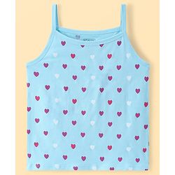 Pine Kids Cotton Lycra Knit Sleeveless Slips With Heart Print Pack Of 3 - Colour May Vary