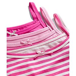 Pine Kids Cotton Lycra Sleeveless Slips With Stripes & Pack Of 3 - Colour May Vary
