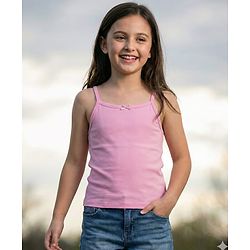 Pine Kids Cotton Lycra Sleeveless Slips With Stripes & Pack Of 3 - Colour May Vary