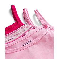 Pine Kids Cotton Lycra Sleeveless Slips With Stripes & Polka Dot Print Pack Of 3 - Colour May Vary