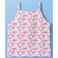 Pine Kids Cotton Lycra Knit Sleeveless Slips With Floral Print Pack Of 3 - Colour May Vary