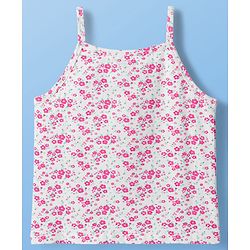 Pine Kids Cotton Lycra Knit Sleeveless Slips With Floral Print Pack Of 3 - Colour May Vary