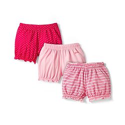 Pine Kids Cotton Elastane Knit Bloomers With Polka Dot Print Pack Of 3 - Colour May Vary