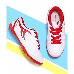 Pine Active Lace Up Football Shoes With Logo Design - White