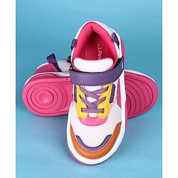 Pine Kids Velcro Closure Solid Casual Shoes - Pink & Purple