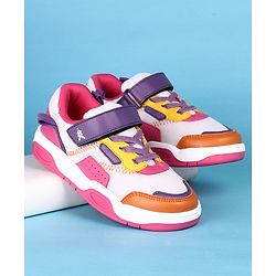 Pine Kids Velcro Closure Solid Casual Shoes - Pink & Purple