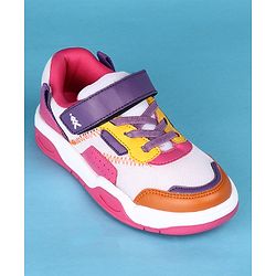 Pine Kids Velcro Closure Solid Casual Shoes - Pink & Purple