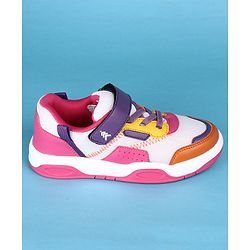 Pine Kids Velcro Closure Solid Casual Shoes - Pink & Purple