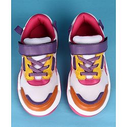 Pine Kids Velcro Closure Solid Casual Shoes - Pink & Purple