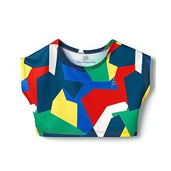 Pine Active Knit Super Stretch Half Sleeves Crop Top with Vest - Multicolor