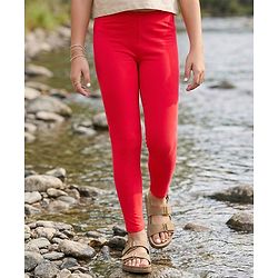 Pine Kids Cotton Lycra Knit Full Length Solid Colour Leggings - White