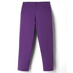 Pine Kids Cotton Lycra Knit Full Length Solid Leggings Pack Of 2 - Fuchsia & Purple