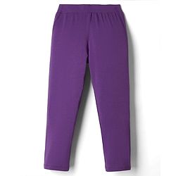 Pine Kids Cotton Lycra Knit Full Length Solid Leggings Pack Of 2 - Fuchsia & Purple