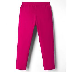Pine Kids Cotton Lycra Knit Full Length Solid Leggings Pack Of 2 - Fuchsia & Purple