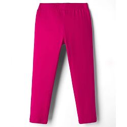 Pine Kids Cotton Lycra Knit Full Length Solid Leggings Pack Of 2 - Fuchsia & Purple