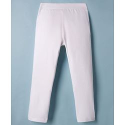 Pine Kids Cotton Lycra Knit Full Length Solid Leggings Pack Of 2 - White & Red