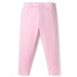 Pine Kids Cotton Lycra Knit Full Length Solid Color Leggings Pack of 2 - Black & Pink