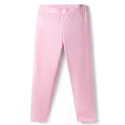 Pine Kids Cotton Lycra Knit Full Length Solid Color Leggings Pack of 2 - Black & Pink