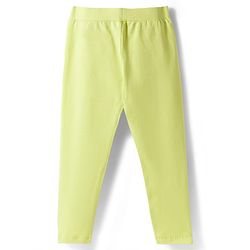 Pine Kids Cotton Lycra Knit Full Length Solid Leggings Pack of 2 - Lime Green & Navy Blue