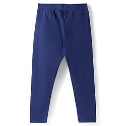 Pine Kids Cotton Lycra Knit Full Length Solid Leggings Pack of 2 - Lime Green & Navy Blue