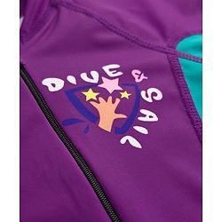 Pine Active Full Raglan Sleeves Cut & Sew Legged Swimsuit - Purple