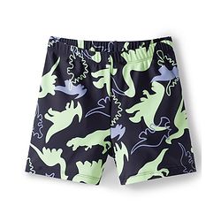 Pine Kids Raglan Full Sleeves Two Piece Swimsuit & Cap Text with Dino Print - Black