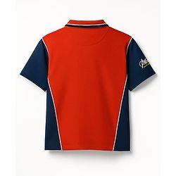 Pine Kids Marvel Terry Knit Half Sleeve Cut & Sew Polo T-Shirt with Avengers Graphic - Multicolor