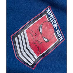 Pine Kids Marvel Terry Knit Half Sleeves Cut & Sew Polo T-Shirt with Spider-Man Graphic - Blue & Red