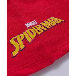 Pine Kids Marvel Terry Knit Half Sleeves Cut & Sew Polo T-Shirt with Spider-Man Graphic - Blue & Red