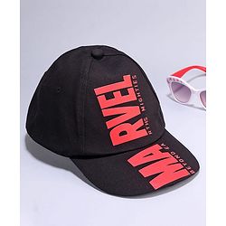 Pine Kids Marvel Cotton Woven Summer Cap with Avengers Graphic Black - Diameter 20 cm