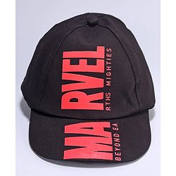 Pine Kids Marvel Cotton Woven Summer Cap with Avengers Graphic Black - Diameter 20 cm