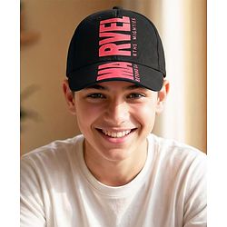 Pine Kids Marvel Cotton Woven Summer Cap with Avengers Graphic Black - Diameter 20 cm