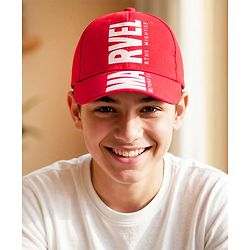 Pine Kids Marvel Cotton Knit Summer Cap with Avengers Graphics Red - Diameter 20 cm