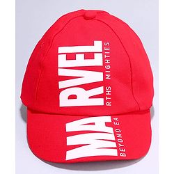 Pine Kids Marvel Cotton Knit Summer Cap with Avengers Graphics Red - Diameter 20 cm
