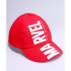 Pine Kids Marvel Cotton Knit Summer Cap with Avengers Graphics Red - Diameter 20 cm