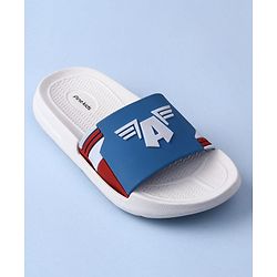 Pine Kids Marvel Slip On Flip Flops with Captain America Applique - Blue & White