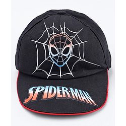 Pine Kids Marvel Cotton Woven Summer Cap with Spider Man Graphic Black - Diameter 17 cm