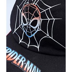 Pine Kids Marvel Cotton Woven Summer Cap with Spider Man Graphic Black - Diameter 17 cm