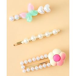 Pine Kids Free Size Hair Pins And Clips Pack of 3 - Pink
