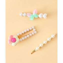 Pine Kids Free Size Hair Pins And Clips Pack of 3 - Pink