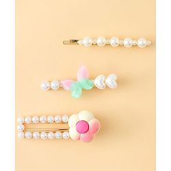Pine Kids Free Size Hair Pins And Clips Pack of 3 - Pink