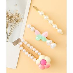 Pine Kids Free Size Hair Pins And Clips Pack of 3 - Pink