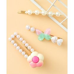 Pine Kids Free Size Hair Pins And Clips Pack of 3 - Pink