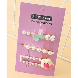 Pine Kids Free Size Hair Pins And Clips Pack of 3 - Pink