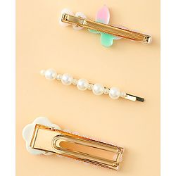 Pine Kids Free Size Hair Pins And Clips Pack of 3 - Pink