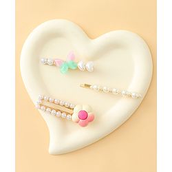 Pine Kids Free Size Hair Pins And Clips Pack of 3 - Pink