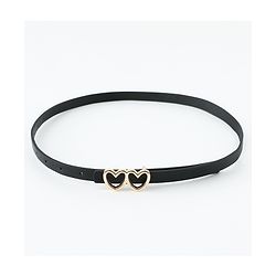 Pine Kids Belt with Heart Shape Buckle - Black